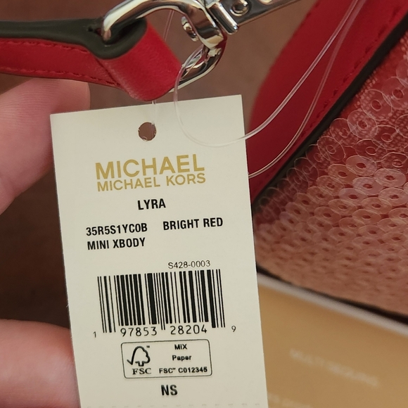 MICHAEL KORS Red LYRA Extra Small Crossbody Bag NWT - Picture 4 of 13